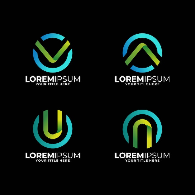 Vector modern letter circle logo design set