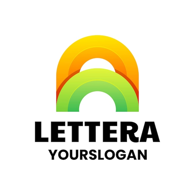 Lettera moderna un logo colorato