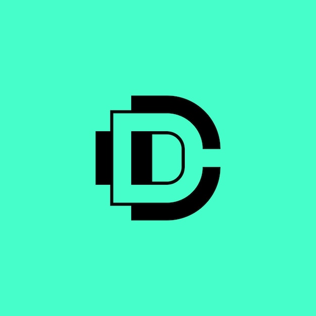 modern letter D and C logo DC or CD logo