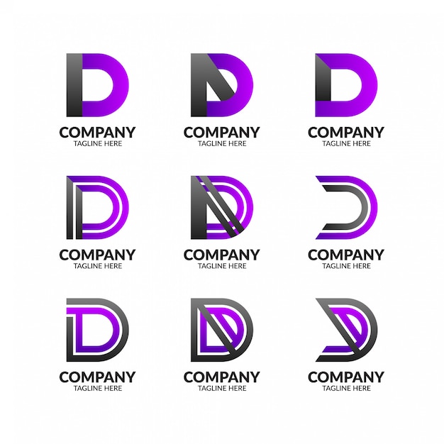 Современная буква D Коллекция логотипов