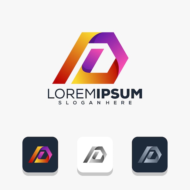 Modern letter d logo design