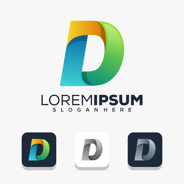 Modern letter d logo design