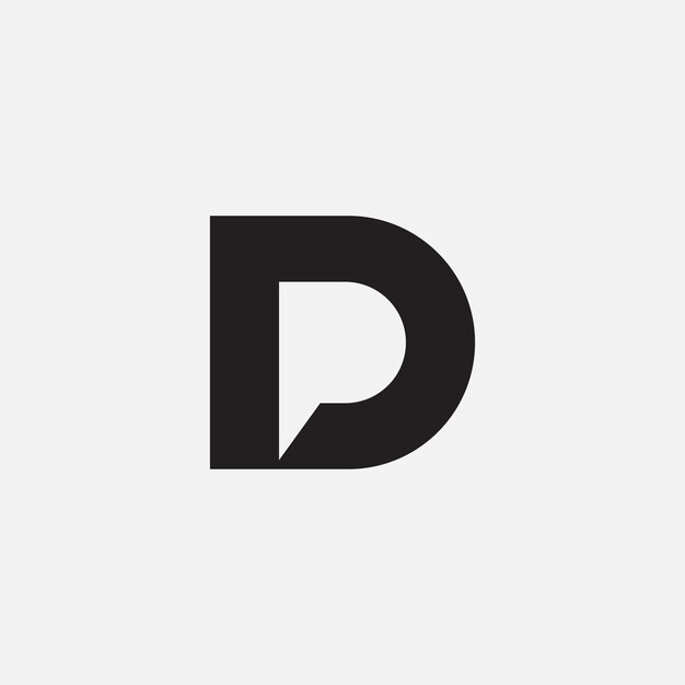 Modern letter D P negative space creative logo