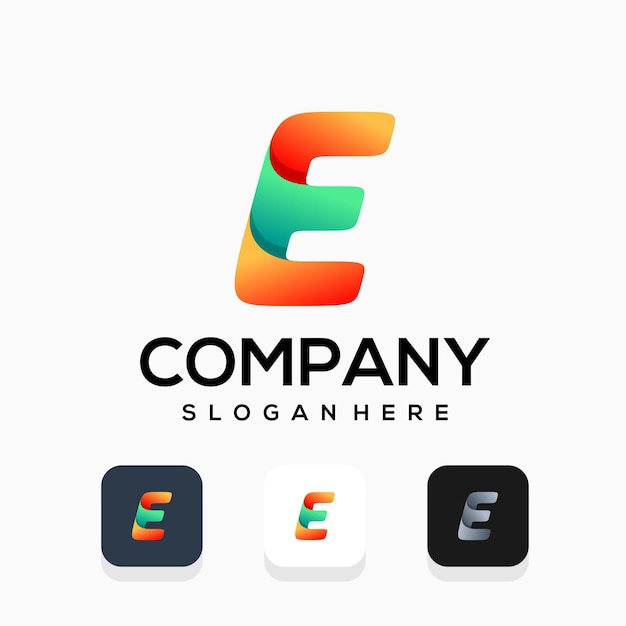 modern letter e logo design