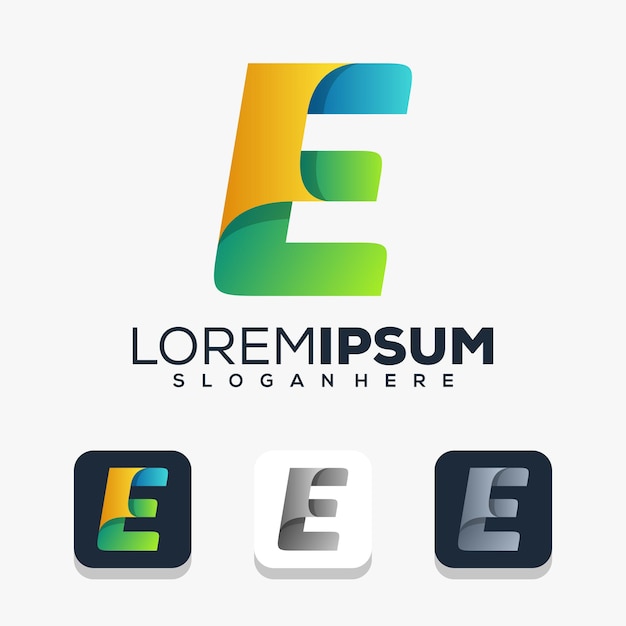 Modern letter e logo design