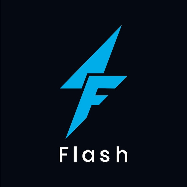 Logo flash della lettera f moderna