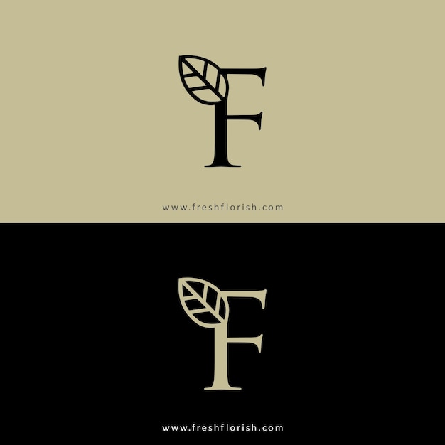 Vector modern letter f florish-logo