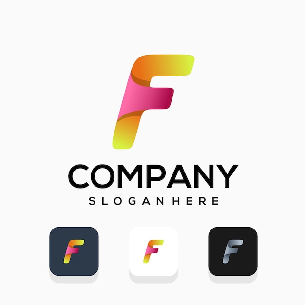 modern letter f logo design