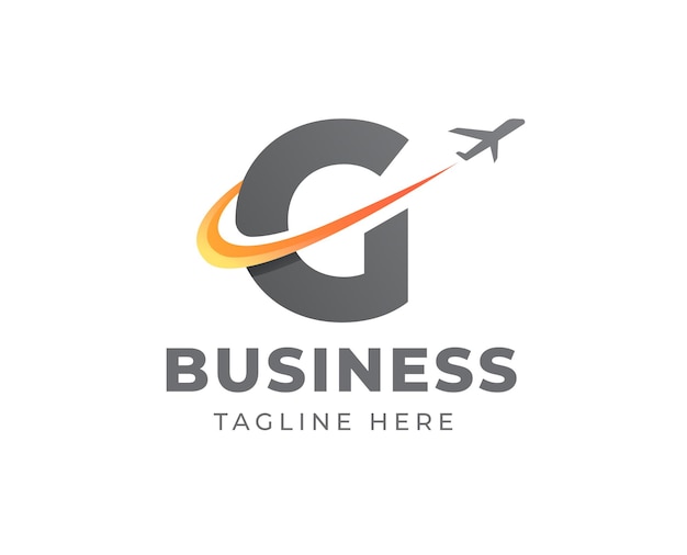 Modern letter G plane logo for travel business logo