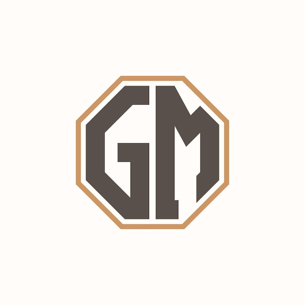 기업 비즈니스 브랜드 정체성을 위한 현대 GM 글자 로고 크리에이티브 GM 로고 디자인