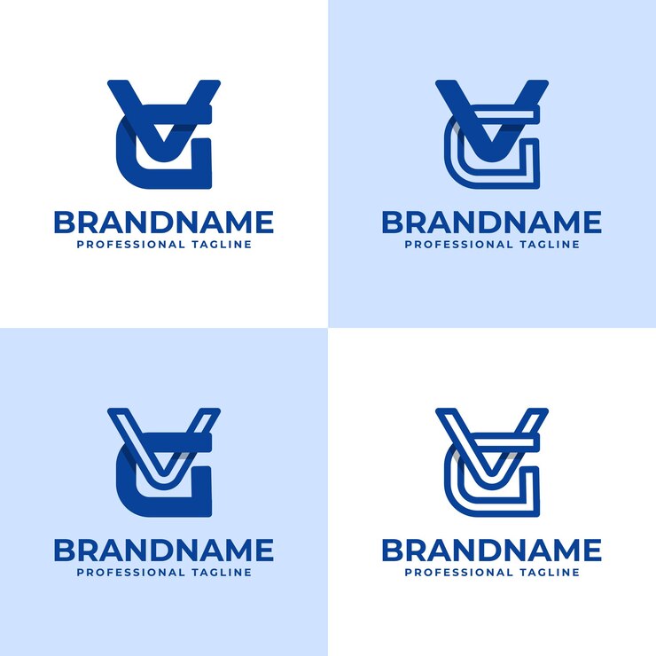 Vector modern letter gv monogram logo set suitable for business with gv or vg initials