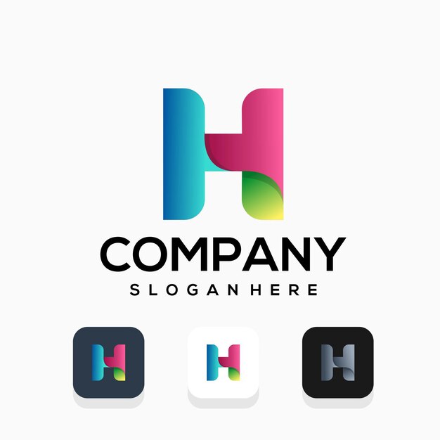 modern letter h logo design