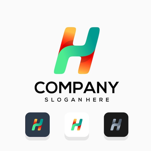 modern letter h logo design