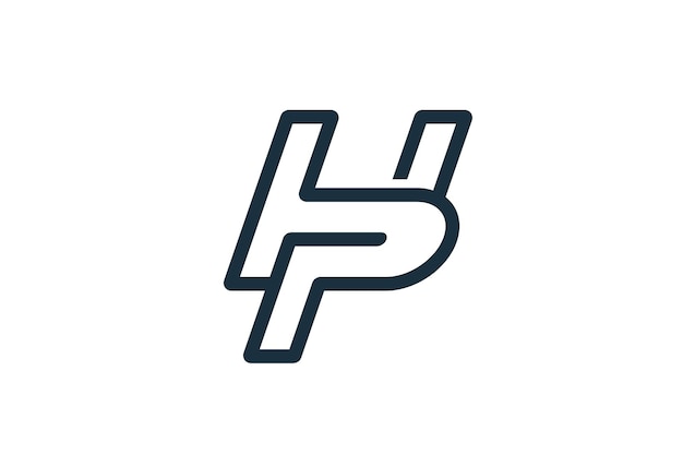 現代文字 h と p のロゴ デザインのベクトル
