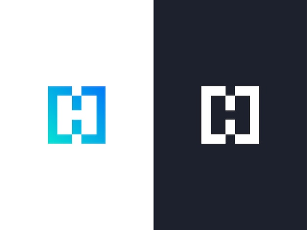 Modern letter H square logo icon vector template