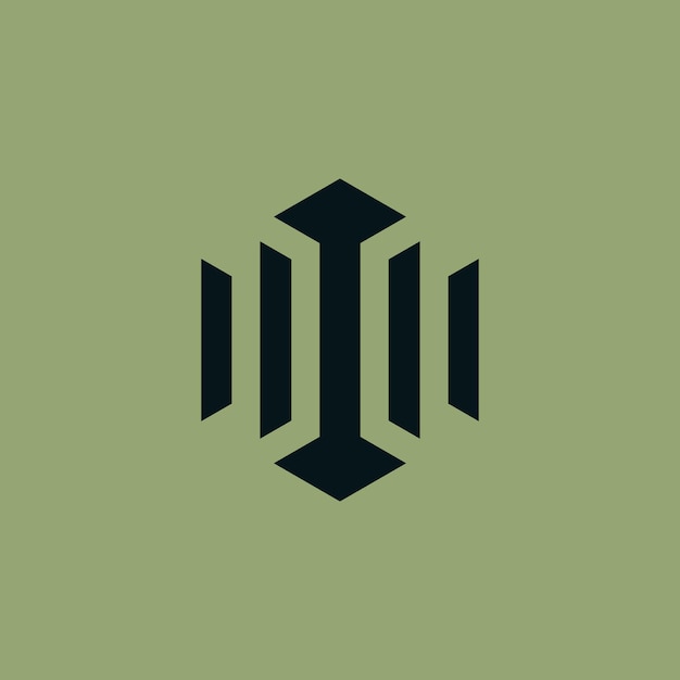 modern letter I hexagon-logo voor bedrijfsbranding
