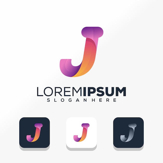 modern letter j logo design