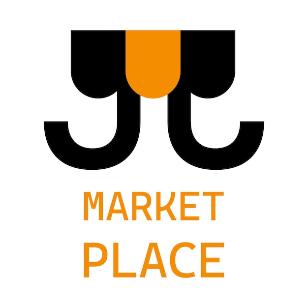 Vector modern letter j market place-logo