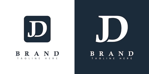 JDまたはDJのイニシャルを使用したビジネスまたはアイデンティティに適したモダンレターJDロゴ