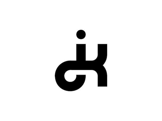 modern letter JK or KJ logo design