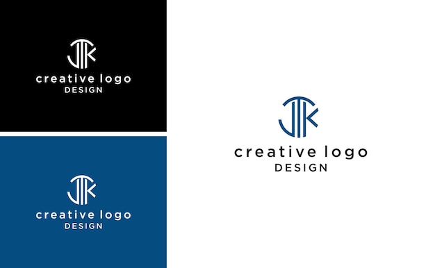 Moderno modello vettoriale di design del logo jtk