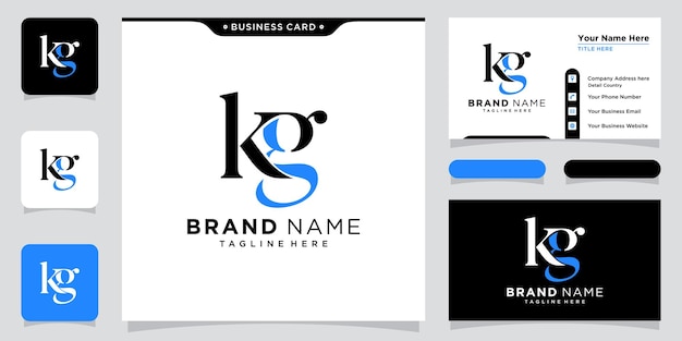 Современный дизайн логотипа KG. Векторная начальная буква KG. Дизайн логотипа с креативной векторной иллюстрацией.
