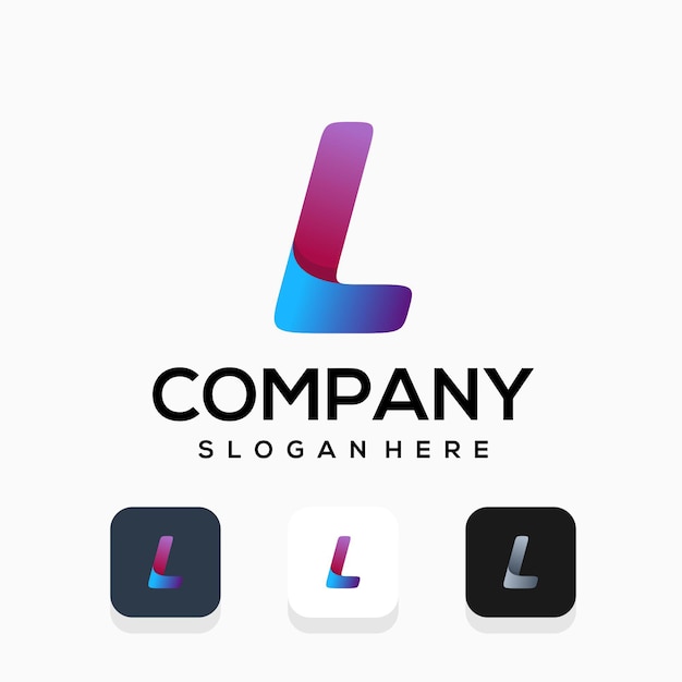 современный дизайн логотипа буква l