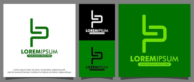 Modern letter l and p logo template