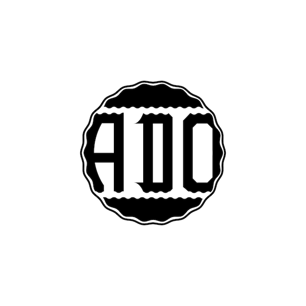 Современный буквенный логотип «ADO»