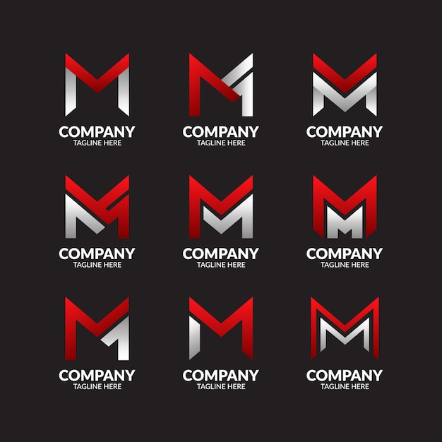 Vector modern letter m logo collection