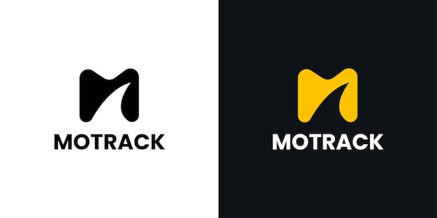 Modern letter m logo with tracking route good for transportation logo