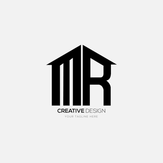 Modern letter M R real estate business logo