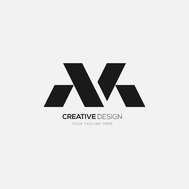 Modern letter Mk abstract logo