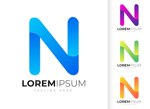 Modello moderno di progettazione del logo della lettera n