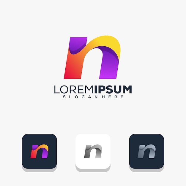 Modern letter n logo design