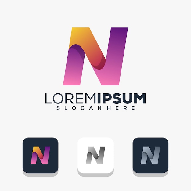 Modern letter n 
logo design