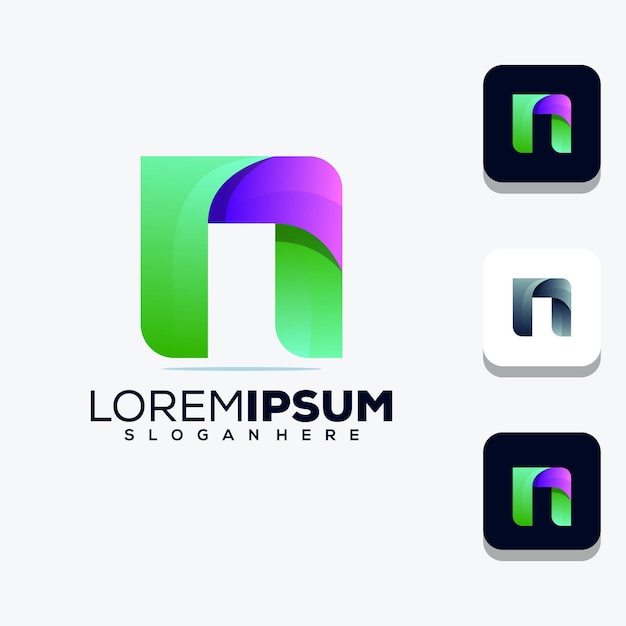 modern letter n logo design