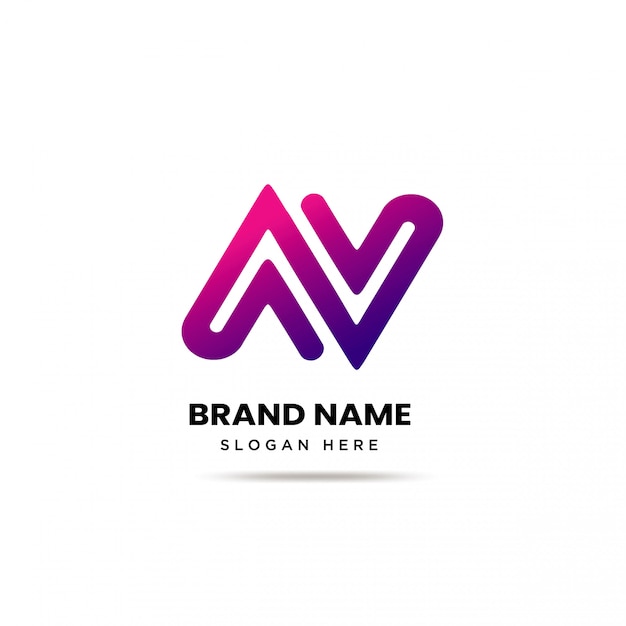 Vector modern letter n a v logo template