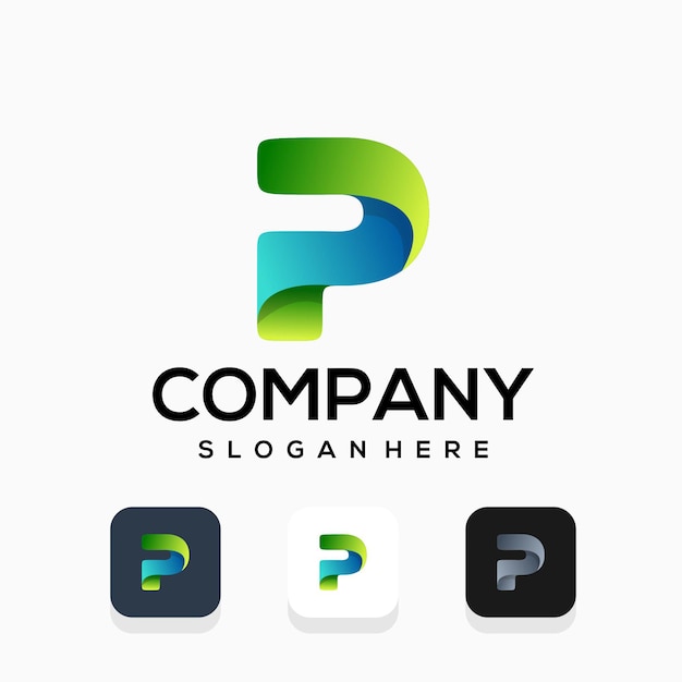 Modern letter p logo design