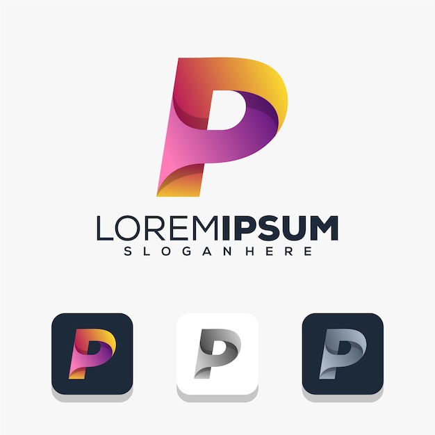 Modern letter p-logo-ontwerp