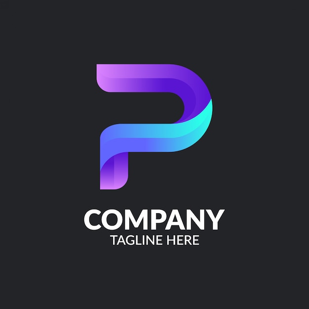modern letter p logo template