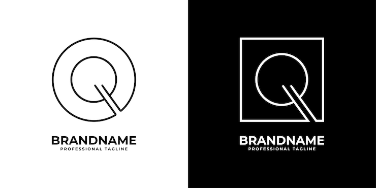 Vector modern letter q cirkel logo uniek letter q square logo