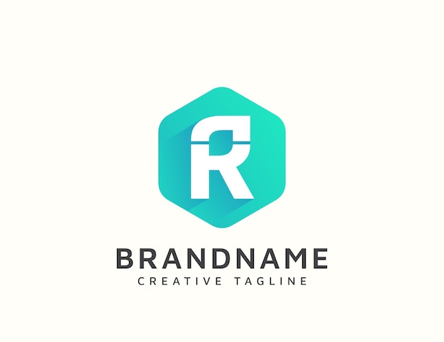 Modern letter R logo design template