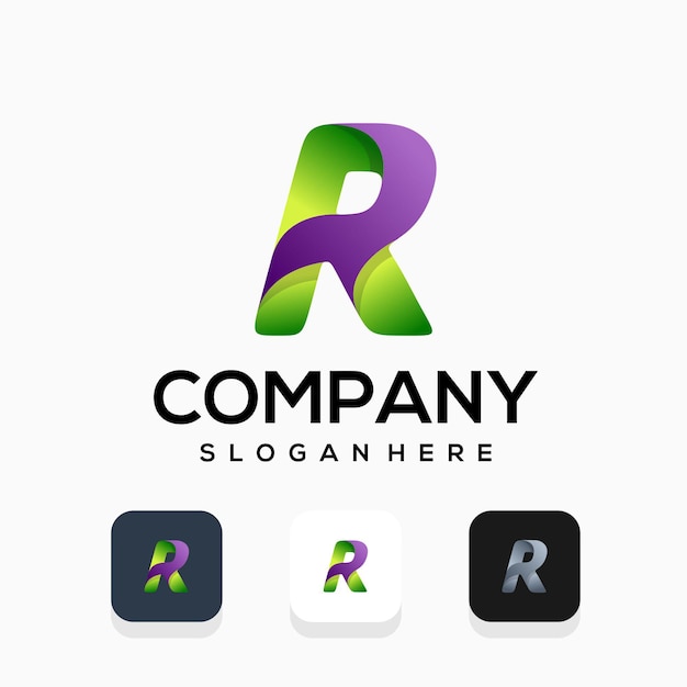 modern letter r logo design