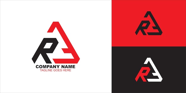 Vector modern letter ra or ar sign illustration using triangle logo design