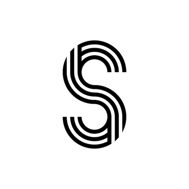 Moderno disegno del logo con la lettera s monogramma