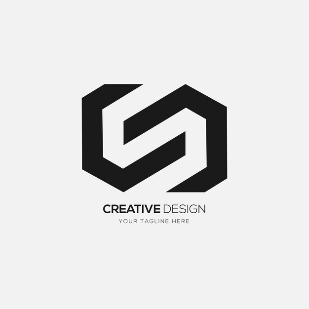 Modern letter s negative space monogram logo