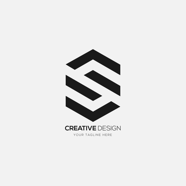 Modern letter S negative space monogram logo