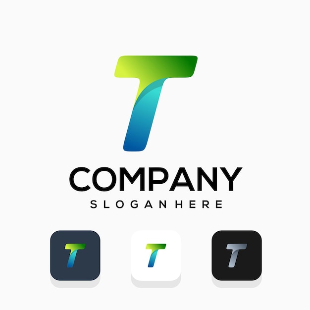 Modern letter t logo design