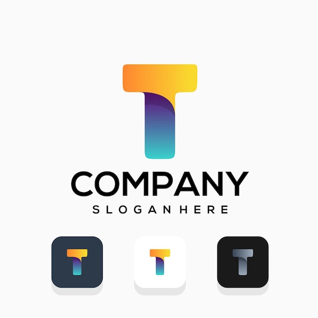 Современный дизайн логотипа буква t
